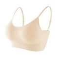thumbnail image 1 of Odeerbi Sports Bras for Women 2024 Ruched Bras Padded Workout Tops Medium Support Crop Tops Beige, 1 of 2