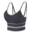 thumbnail image 1 of Odeerbi Sports Bras for Women 2024 Ruched Bras Padded Workout Tops Medium Support Crop Tops Gray, 1 of 3