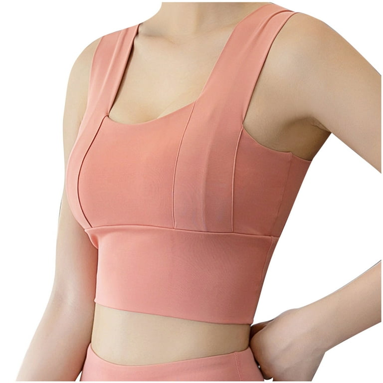 Odeerbi Sports Bras for Women 2024 Training Underwear Speed Dry Running  Fitness Yoga High Strength Shock-proof Bra Pink