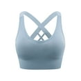 thumbnail image 1 of Odeerbi Sports Bras for Women Racerback Bras Yoga Solid Sleeveless Cold Shoulder 2025 Casual Tanks Blouse Tops Intimates Blue, 1 of 8