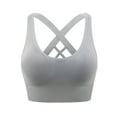 thumbnail image 1 of Odeerbi Sports Bras for Women Racerback Bras Yoga Solid Sleeveless Cold Shoulder Casual Tanks Blouse Tops Intimates Green, 1 of 4