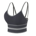 thumbnail image 1 of Odeerbi Sports Bras for Women Ruched Padded Workout Tops Medium Support Crop Tops Gray, 1 of 5