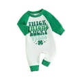thumbnail image 1 of Odeerbi St. Patrick's Day Baby Boys Girls Clothes Baby Rompers Newborn Four Leaf Clovers Bodysuit Long Sleeve Jumpsuit Spring Outfit 3-18 Months, 1 of 7