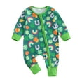 thumbnail image 1 of Odeerbi St. Patrick's Day Baby Boys Girls Clothes Baby Rompers Newborn Long Sleeve Four Leaf Clovers Print Bodysuit Long Crawl Suit 3-12 Months, 1 of 7