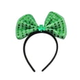 thumbnail image 1 of Odeerbi St. Patrick's Day Headbands for Women New Trendy Irish Hair Band Green Dazzling Sequins Bow Hair Accessories, 1 of 1