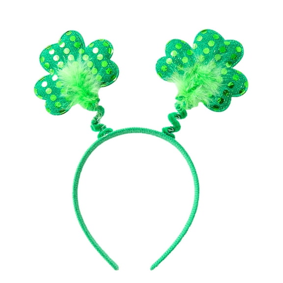 Odeerbi St. Patrick's Day Headbands for Women New Trendy Irish Hair Band Green Dazzling Sequins Bow Hair Accessories