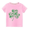 thumbnail image 1 of Odeerbi St. Patrick's Day T-Shirt Kids Boys Girls Clothes Toddler Fashion Cute Round Neck Four Leaf Clovers Print Short Sleeve Top, 1 of 3