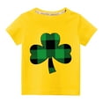 thumbnail image 1 of Odeerbi St. Patrick's Day T-Shirt Kids Boys Girls Clothes Toddler Fashion Cute Round Neck Four Leaf Clovers Print Short Sleeve Top, 1 of 3