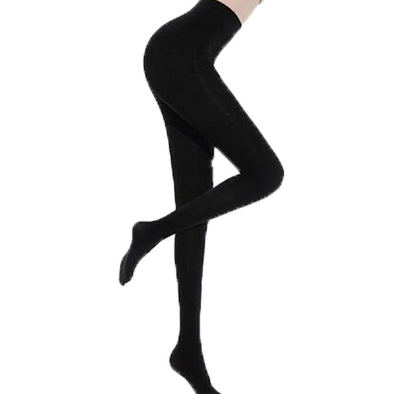 Odeerbi Stockings For Women Keep Warm Leggings 2PC Trendy Pantyhose Solid  Super Elastic Slim 2024 Casual Legging Black