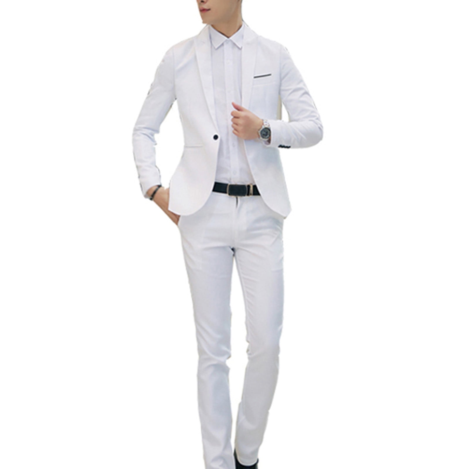 Odeerbi Suit Sets for Men Trendy Suit Coat + Shirt + Suit Pants Three ...