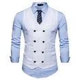 thumbnail image 1 of Odeerbi Suit Vest for Men Fashion Blazer Waistcoat Double Breasted Waistcoat V-neck Tank Top Black, 1 of 9