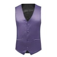thumbnail image 1 of Odeerbi Suit Vest for Men 2025 Fashion Blazer Waistcoat Solid Single Breasted Stage Vest Tops Blouse with Pockets Purple, 1 of 8