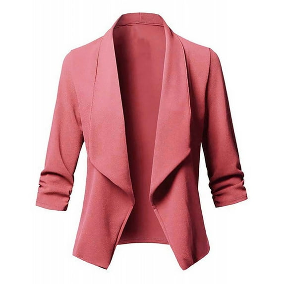 Odeerbi Suits For Women Blazer CardiganOpen Front Cardigan Long Sleeve Jacket Trendy 2025 Casual Solid Coat Pink