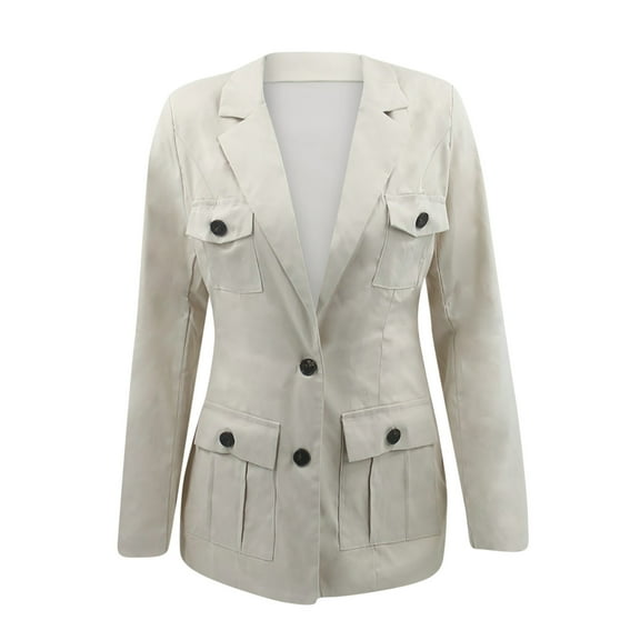 Odeerbi Suits For Women Blazer JacketsLapel Cape Cloak Long Coat Blazers Ladies 2025 Casual Office Suit Outerwear White