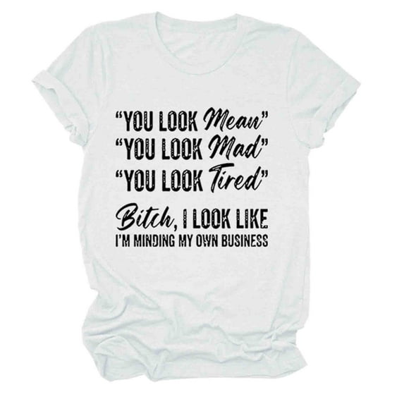 Odeerbi Summer 2025 Casual Elegant Tops for Women Round Neck Short Sleeve Blouse Solid Color Print T-shirt White