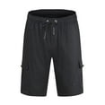 thumbnail image 1 of Odeerbi Summer Cargo Shorts for Men Bermuda Shorts 2025 Casual Solid Lace Up Shorts Elastic Waist Closure Knee Length Pocket Shorts White, 1 of 4