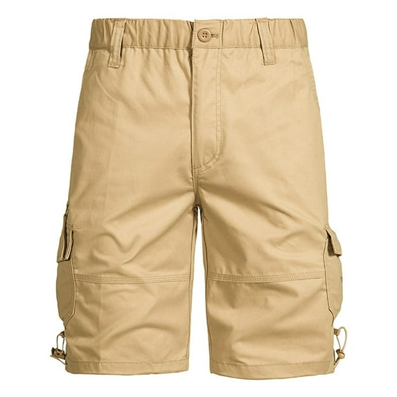 Odeerbi Summer Cargo Shorts for Men Bermuda Shorts Camouflage Work Shorts Mid-waist Multi-pocket Pants 2025 Casual Sports Shorts Khaki