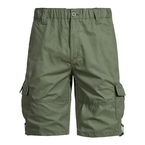 Odeerbi Summer Cargo Shorts for Men Bermuda Shorts Camouflage Work Shorts Mid-waist Multi-pocket Pants 2025 Casual Sports Shorts Olive Green