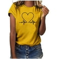 thumbnail image 1 of Odeerbi Summer Graphic T-Shirts for Women 2025 Casual Elegant Tops Work Tops Girls Short Sleeve Blouse Print Shirt Yellow, 1 of 6