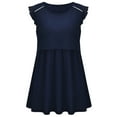 thumbnail image 1 of Odeerbi Summer Maternity Tops for Women Nursing Tops Fashion Solid Color Short Sleeve Pregnant Breastfeeding 2025 Casual Top Navy, 1 of 9