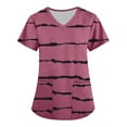 thumbnail image 1 of Odeerbi Summer Scrub Tops for Women Fashion Short Sleeve V-Neck Working Uniform Printing Blouse with Pocket Olive Green, 1 of 3