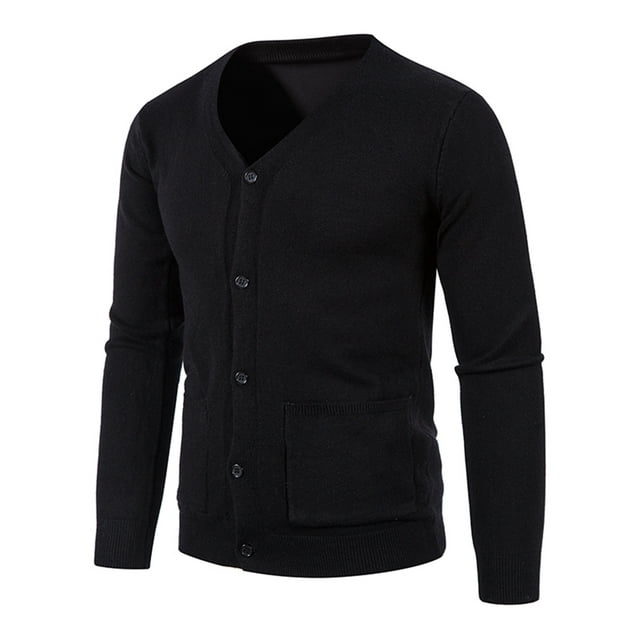 Odeerbi Sweater Coat for Men Autumn And Winter Leisure Slim V-Neck ...