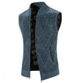 thumbnail image 1 of Odeerbi Sweater Vest for Men Stand Collar Velvet Pattern Sweater Cardigan Vest Sleeveless 2025 Casual Outwear Jackets Blue, 1 of 4