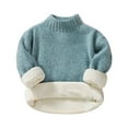 thumbnail image 1 of Odeerbi Sweater for Kids Autumn Winter Boys Girls Round Neck Pullover Plush Thickened Sweater Blue, 1 of 4