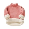 thumbnail image 1 of Odeerbi Sweater for Kids Autumn Winter Boys Girls Round Neck Pullover Plush Thickened Sweater Pink, 1 of 4