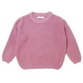 thumbnail image 1 of Odeerbi Sweater for Kids Baby Girl Boy Oversized Knit Sweater Crewneck Pullover Sweatshirt Solid Warm 2025 Long Sleeve Tops Blouse Hot Pink, 1 of 9