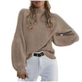 thumbnail image 1 of Odeerbi Sweaters For Women Fall Winter Sweaters Turtleneck Sweater Trendy Solid Long Sleeve Pullove 2025 Casual Tops Khaki, 1 of 6