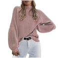 thumbnail image 1 of Odeerbi Sweaters For Women Fall Winter Sweaters Turtleneck Sweater Trendy Solid Long Sleeve Pullove 2025 Casual Tops Pink, 1 of 6