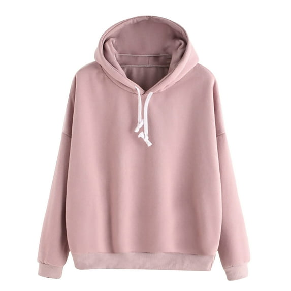 Odeerbi Sweaters For Women Trendy 2025 Casual Hooded Slim-fit Solid Color Sweater Coat Pink