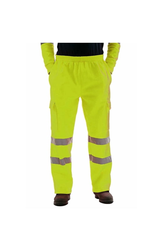 Sweatpants for Men Plus Size Reflective Cargo Pants with Multi Pockets Relaxed Training Sports Pants Green