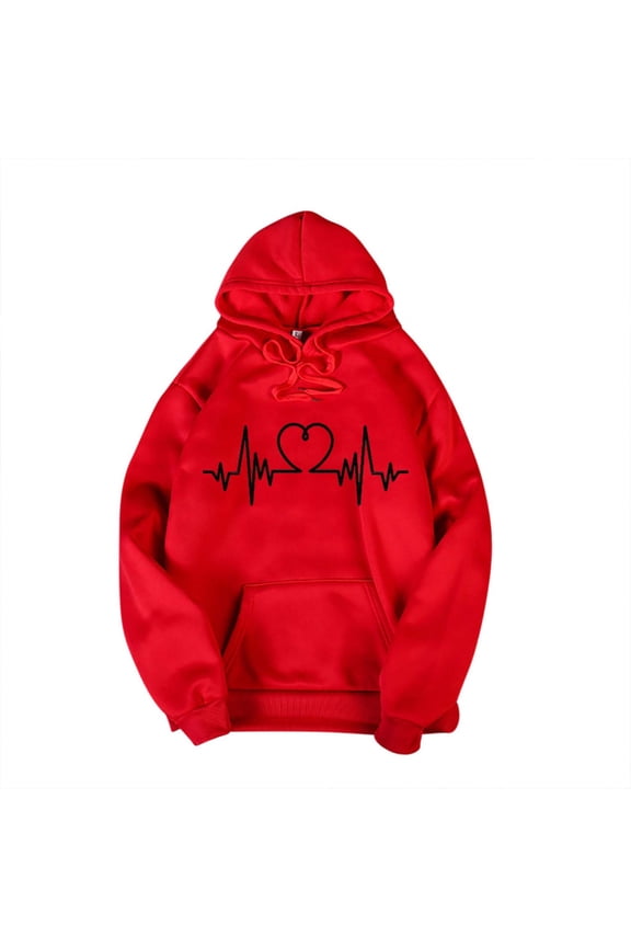 Sweatshirt For Women Fashion Hoodies Sweatshirts Casual Long Sleeve Print Pocket Tops Blouse Gray