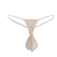 thumbnail image 1 of Odeerbi Swim Briefs for Men Erogenous Mini Thong Personality Hoop 2025 Fashion Low Waist T Pants Swimsuit Underwear Beige, 1 of 5