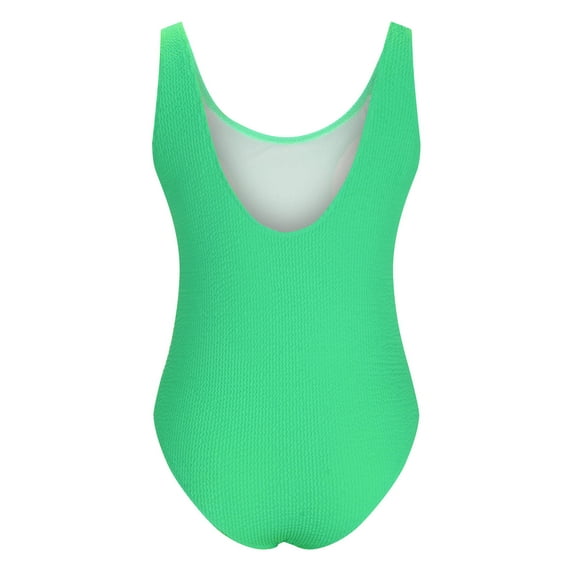 Odeerbi Swimsuit Women One Piece Swimsuits Wrinkled Cloth Wave Fluorescent Color 2025 Fashion Mint Green