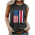 thumbnail image 1 of Odeerbi Tank Top For Women Sleeveless Tops 2025 Casual Blouse American Flag Star Stripe Printed T-shirt Tee Tops White, 1 of 5
