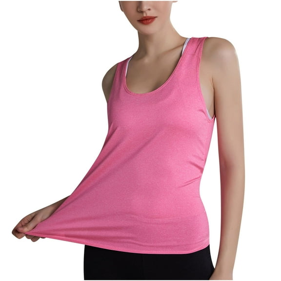 Odeerbi Tank Top for Women 2025 Workout Tank Tops Leisure Sports Fitness Yoga Vest Sports Tied Running Vest Hot Pink