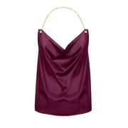 Odeerbi Tank Top for Women Camisole Tank Tops Fashion Erogenous 2024 Casual Sleeveless Solid Camis V-Neck Ladies Tops Vest Claret