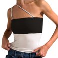 thumbnail image 1 of Odeerbi Tank Tops for Women 2025 Sleeveless Tunic Tops Trendy Color Matching Suspenders Yoga Vest Black, 1 of 8