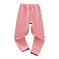 thumbnail image 1 of Odeerbi Teen Boys Girls Fleece Thermal Bottoms Fall Winter Warm Cotton Pajama Pants Children's Solid Color Print Warm Pants Full Length Pants Teen Clothes Pink, 1 of 6