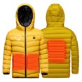 thumbnail image 1 of Odeerbi Teen Boys Girls Heated Jacket Winter Thermal Heated Coat Plus Size USB Intelligent Constant Temperature Heated Windproof Coat Children 3 Heated Jacket Teen Clothes Yellow, 1 of 7