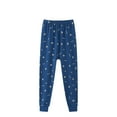 thumbnail image 1 of Odeerbi Teen Boys Girls Pajama Pants Cotton Thermal Bottoms Children's Cartoon Print Warm Pants Loose Fitting Home Sleeping Pants Leggings Navy, 1 of 3