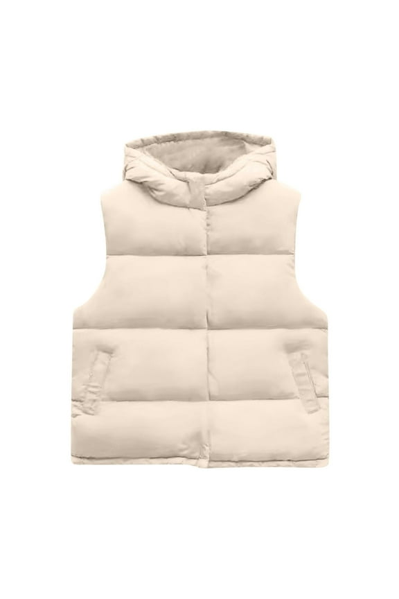 Teen Boys Girls Puffer Vest Fall Winter Thermal Gilet Down Vest Children's Thick Warm Sleeveless Jacket Coat Teen Clothes White