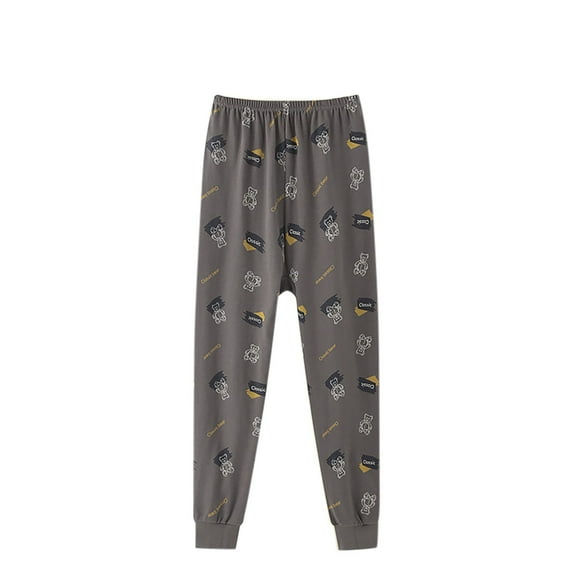 Odeerbi Teen Boys Girls Soft Cotton Pajama Pants Fall Winter Thermal Sleepwear Bottoms Loose Warm Pants Kids Long Johns Home Sleeping Pants Leggings Teen Clothes Dark Gray