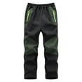 thumbnail image 1 of Odeerbi Teen Boys Girls Waterproof Ski Pants Winter Warm Fleece Hiking Pants 2025 Fashion Solid Color Outdoor Keep Warm Windproof Plush Hiking Ski Pants Olive Green 13-14 Years, 1 of 4