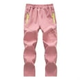 thumbnail image 1 of Odeerbi Teen Boys Girls Waterproof Ski Pants Winter Warm Fleece Hiking Pants 2025 Fashion Solid Color Outdoor Keep Warm Windproof Plush Hiking Ski Pants Pink 13-14 Years, 1 of 5