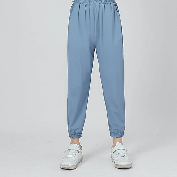 Odeerbi Teen Boys Sweatpants Solid Color Jogger Pants Children's Workout Pants Quick Drying Long Athletic Pants Thin Sports Pants Long Pants Navy