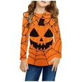 thumbnail image 1 of Odeerbi Teen Girls Fall Winter Basic Layering T-Shirt Halloween Basic Tees 3-14 Years Kids Long Sleeve Shirt Halloween Pullover Base Layer Shirts Teen Clothes Orange, 1 of 6